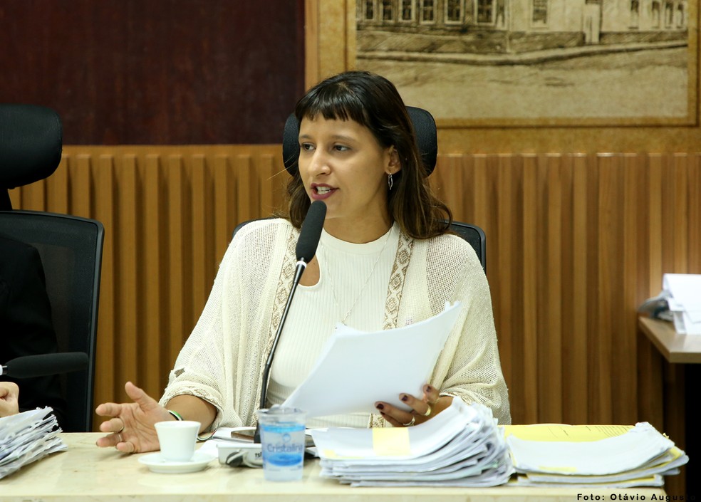 Brisa Bracchi (PT), na Câmara Municipal de Natal — Foto: Otávio Augusto/Câmara Municipal de Natal