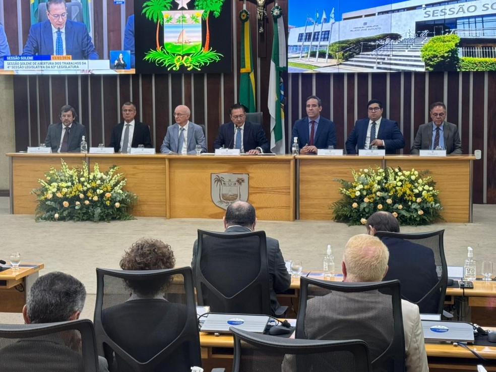 Solenidade de abertura do ano na Assembleia Legislativa do RN, nesta terça-feira (3) — Foto: Sérgio Henrique Santos/Inter TV Cabugi
