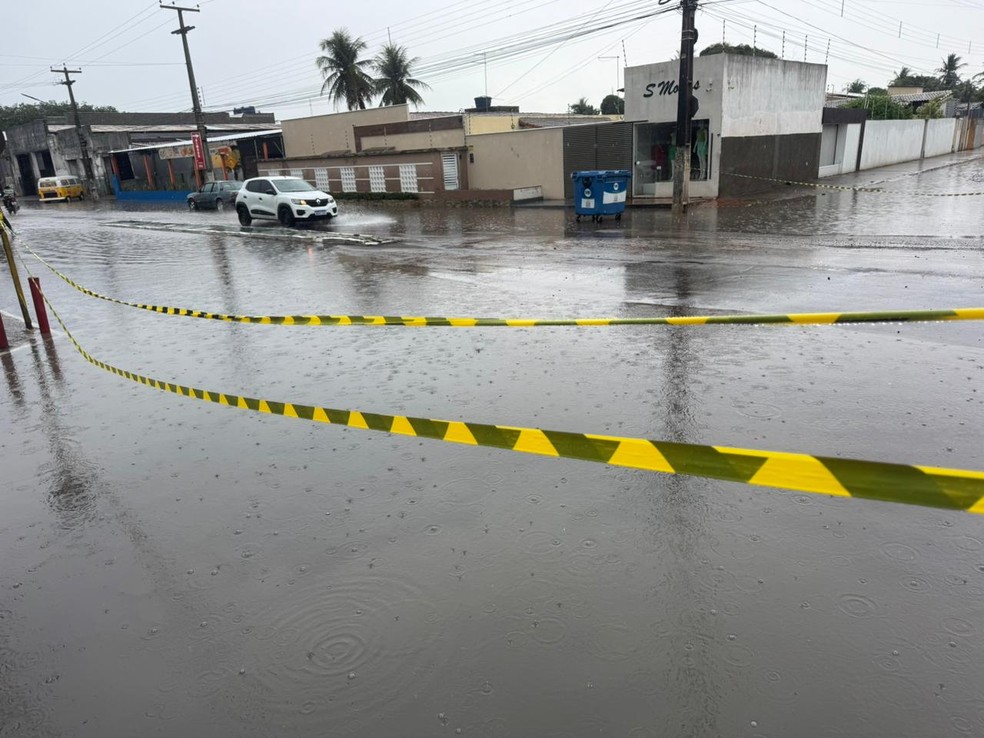 Chuva em Ceará-Mirim no mês de fevereiro — Foto: Sérgio Henrique Santos/Inter TV Cabugi