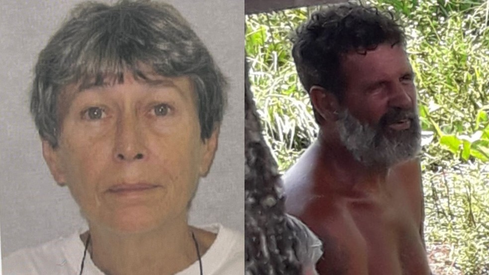 À esquerda, francesa morta, e no lado direito o namorado dela, suspeito do crime, e que também foi encontrado morto, na Paraíba — Foto: Polícia Civil