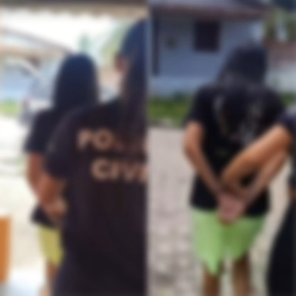 Mulher foi presa suspeita de violência doméstica contra a mãe — Foto: Divulgação/Polícia Civil