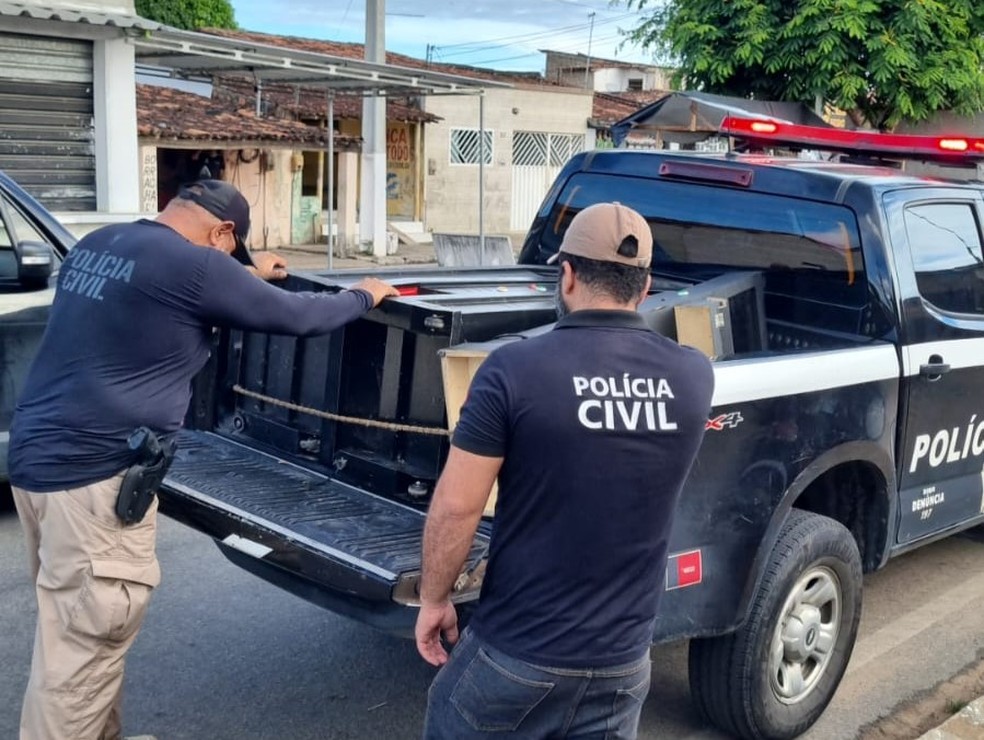 Operação da Polícia Civil de Mamanguape que apreendeu máquinas de caça-níqueis irregulares — Foto: Foto: Reprodução Polícia Civil