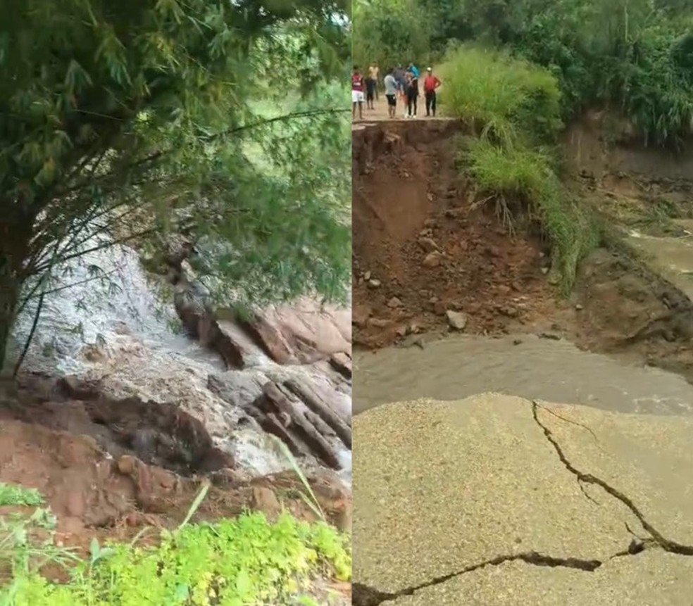 Barragem e barreiros rompem, causam destruição e deixam morador desalojado, no Agreste da PB — Foto: Reprodução/Defesa Civil de Lagoa Seca