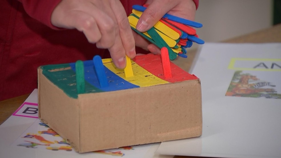 Professoras criam aulas personalizadas para alunos com deficiência durante a pandemia — Foto: Reprodução/TV TEM
