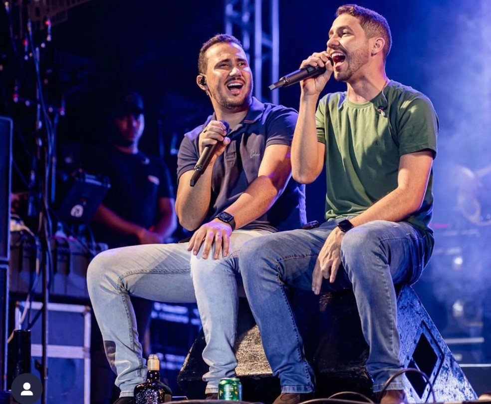 Iguinho e Lulinha durante show — Foto: Arquivo Pessoal