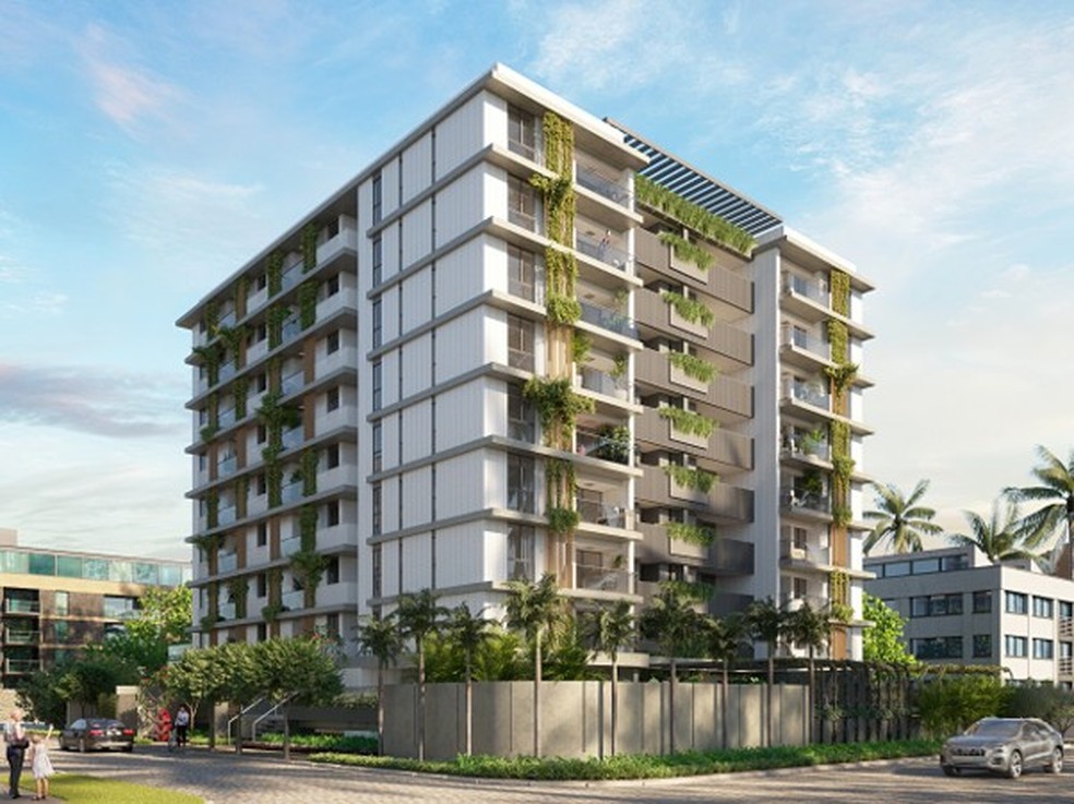 Eco Jardins, no Jardim Oceania, reúne 56 unidades residenciais em um projeto voltado ao uso cotidiano, com áreas de convivência, espaços para pets e integração com a rotina próxima ao Parque Parahyba II e à orla. — Foto: Eco Construtora