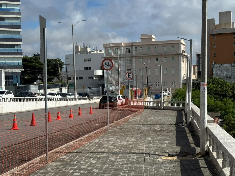 Prefeitura vai avaliar riscos no trecho — Foto: Sérgio Henrique Santos/Inter TV Cabugi