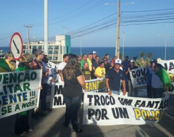 Concentração da carreata, no Centro de Convenções de Natal. Foto - Agora Imagens.