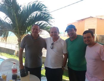 Vereador Iron Júnior ao lado do Desembargador Cláudio Santos, Presidente da Câmara Municipal de Natal Raniere Barbosa e o pré-candidato a deputado estadual Dr. Thiago Almeida. Foto - Divulgação.