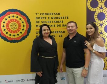Participaram do Congresso: Secretária Municipal de Saúde de Jardim do Seridó, Maria Cirne,  Coordenadora da Estratégia Saúde da Família, Juliana Sampaio e o Diretor do Hospital Dr. Ruy Mariz Emerson Azevedo. ( Foto: Assessoria )