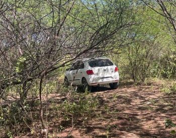 Carro encontrado em matagal.  Foto — ©Polícia Civil.