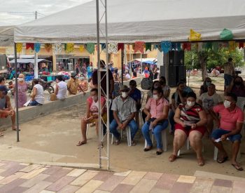 Arraiá da Vacinação contra a COVID-19, aconteceu na Feira Livre de Jardim do Seridó. Foto — Assessoria.
