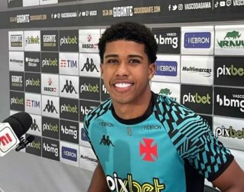 Jogador Andrey Santos. Foto — © Emanuelle Ribeiro / GE.
