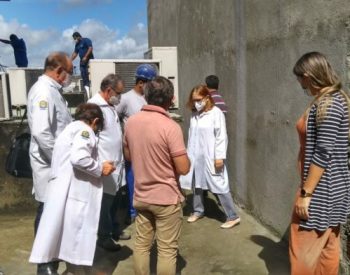 A finalidade foi verificar os transtornos causados pelas fortes chuvas naquele hospital. Foto — ©Divulgação.