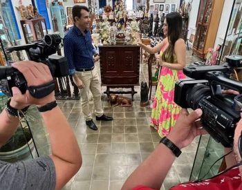 Gravações na Galeria de Artes Religiosas de Pe. Jocimar Dantas. Foto — Reprodução/Instagram.
