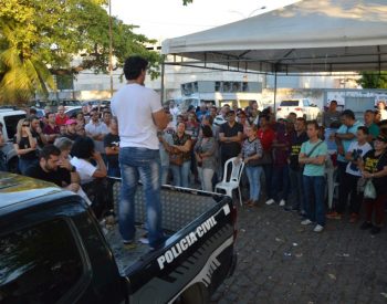 Policiais civis do RN durante greve. ( Foto: José Aldenir / Agora RN )