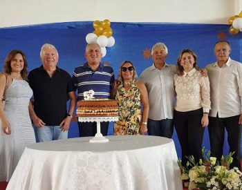 Katia Marques, Maurício Marques, Irani Guedes e a esposa Sandra, João Maia, Shirley Targino e o ex-vice prefeito Francisco Cabral. ( Foto:   Assessoria )