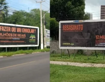 Outdoors foram instalados em Mossoró com cobrança ao Governo do Estado. Foto — ©Reprodução.