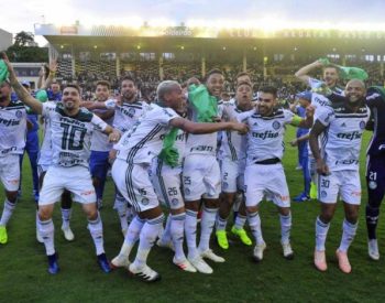 Com 77 pontos, o Palmeiras assegura o primeiro lugar do Campeonato Brasileiro ainda na 37ª rodada (Foto: Sergio Barzaghi/Gazeta Press)