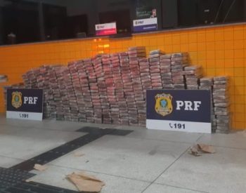 Tabletes de cocaína apreendidos no Sertão de Alagoas pela PRF — Foto: Ascom/PRF-AL