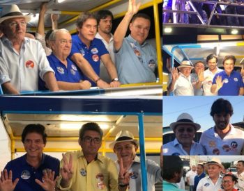 Lideranças, correligionários e a população fizeram festa para saudar a caravana (Crédito: Divulgação)