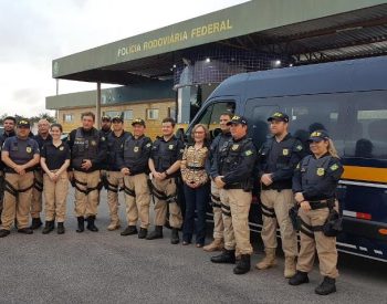 Zenaide Maia recebida pela PRF. ( Foto: Assessoria )