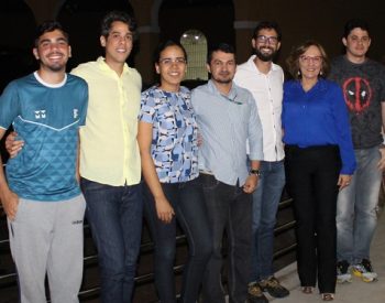 Deputada Zenaide Maia acompanhada de Carlos Eduardo, diretor geral Campus Cidade Alta e unidade rotunda nas Rocas, e com Gustavo Moura, diretor administrativo. Foto - Assessoria.