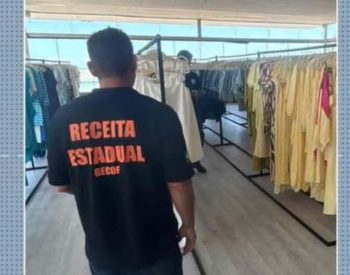 Loja foi alvo de operação contra sonegação fiscal, no bairro do Bessa, em João Pessoa — Foto: TV Cabo Branco/Reprodução