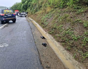 Capotamento ocorreu no km-121 da BR-230 — Foto: Divulgação/PRF