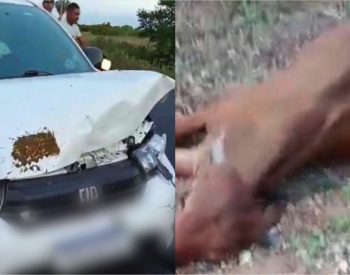 Acidente aconteceu a caminho do velório do cantor Neto Araújo — Foto: Reprodução/Inter TV Cabugi