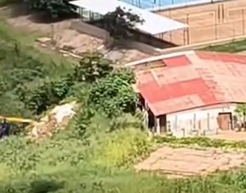 Momento da queda do helicóptero em Campina Grande — Foto: Reprodução