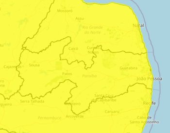Inmet alerta para perigo potencial de vendaval em todas as cidades da Paraíba — Foto: Reprodução/Inmet