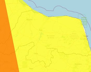 Alerta de chuvas abrangem todos os municípios do Rio Grande do Norte — Foto: Inmet/Reprodução