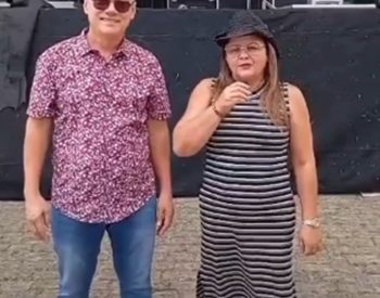 Prefeito Amazan Silva e Djaini de Souza. Foto —©Divulgação.