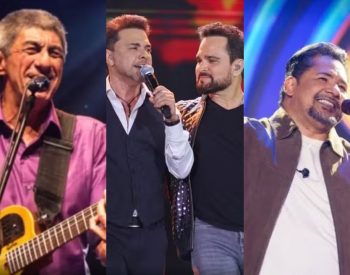 Fagner, Zezé Di Camargo e Luciano e Zezo se apresentam no São João de Natal — Foto: Foto 1: Reprodução | Foto 2: Érico Andrade/g1 | Foto 3: Divulgação