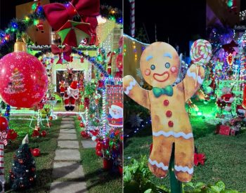 Decoração natalina de casa na Zona Sul de Natal — Foto: Cedida