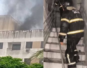 Incêndio aconteceu em condomínio em Parnamirim, na Grande Natal — Foto: Redes sociais