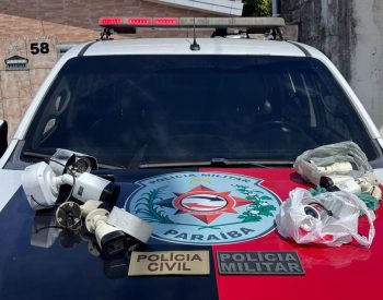 Câmeras irregulares apreendidas na zona norte de João Pessoa — Foto: Divulgação/Polícia Militar