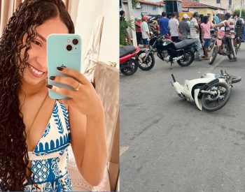 Adolescente morre após colisão entre moto e pá-carregadeira no RN — Foto: Reprodução