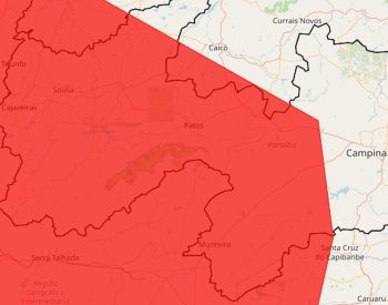 Alerta vermelho de chuvas intensas atinge mais de 100 cidades da Paraíba — Foto: Reprodução / Inmet