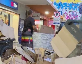 Trabalho de coleta de recicláveis em Campina Grande — Foto: Foto: Reprodução TV Paraíba.