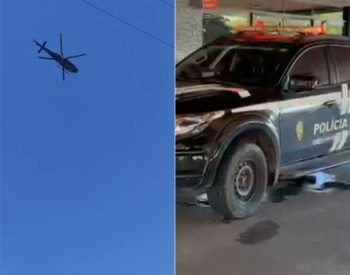 Helicóptero da Sesed foi acionado; suspeitos baleados chegaram a ser levados para o Walfredo Gurgel, mas morreram — Foto: Foto 1: Redes sociais | Foto 2: Kleber Teixeira/Inter TV Cabugi