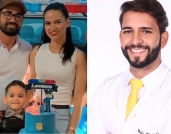 À esquerda, três pessoas da família que morreram no acidente; à direita, Paulo Torres, ex-secretário de saúde — Foto: Reprodução/Redes Sociais