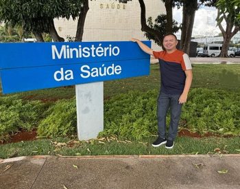 Vereador Emerson – (REPUBLICANOS), visitou o ministério da saúde em Brasília. Foto — ©Assessoria.
