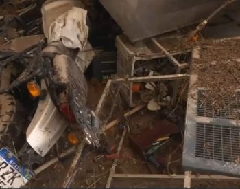 Casas ficaram destruídas após rompimento de reservatório em Campina Grande  — Foto: TV Cabo Branco/Reprodução