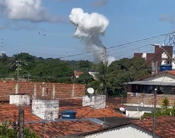 Explosão registrada por moradores — Foto: Reprodução/TV Cabo Branco