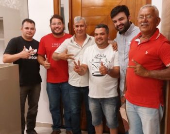 Vereadores: Jeferson Maurício - PSD, Ozires Borges - PSD, pré-candidato Joaci Filho, Presidente da Câmara Cássio Lúcio - PSD, Vereadores: Ronaltty Neri - PSD e Dormiro Geraldo - PSD. Foto — ©Seridonoar/Imagens.