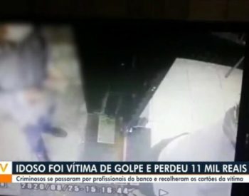 Golpistas induzem vítima a entregar senha e cartões bancários a suposto funcionário de banco e realizam compras e saques com os cartões — Foto: Reprodução