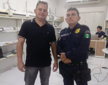 Vereador Jeferson - (PSD) e o Comandante da Guarda Civil Municipal de Jardim do Seridó, GCM - Sérgio de Medeiros. Foto — © Divulgação.