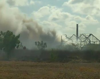 Galpão da empresa ficou totalmente destruído (Foto: Reprodução/Inter TV Cabugi)